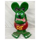 Green Cast Aluminum Rat Fink Statue, 23 Inches Tal