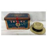 2: Tetley Tea Tin and Radiant Straw Hat