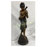 33-Inch Bronze Statue by Moreau Depicting a Woman