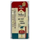 Metal Marlboro and Philip Morris Thermometer Sign,