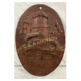 8×12 Cast Iron Fireman Plaque with Embossed Hydran