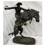 Remington Bronze Sculpture The Bronco Buster,