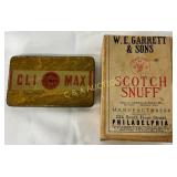 Unopened 1940s W.E. Garrett & Sons Scotch Snuff Bo