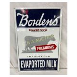 12×18 Bordens Silver Cow Metal Milk Sign