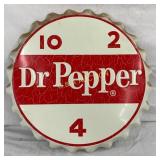 19-Inch Embossed Dr Pepper Bottle Cap Sign