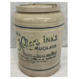 Stoneware Advertising Crock for Keller