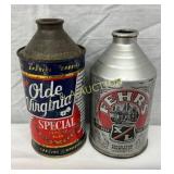 Two 12-Ounce Cone Top Beer Cans  Fehr