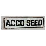 Embossed Metal Advertising Sign for Acco Seed, 36