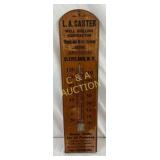 Wooden Advertising Thermometer for L.A. Caster Wel