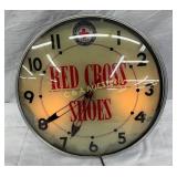 15" Unusual Red Cross Shoes Adv Clock