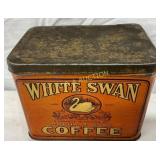 White Swan Coffee Tin with Original Graphics, 5×4