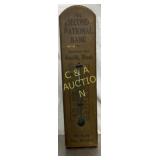 3 in. x 12 in. Wooden Therm  Second National Bank
