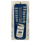 6×16 Railroad Mills Metal Thermometer with Adverti