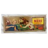 Nehi Orange Cardboard Advertisement Sign, 28 x 11