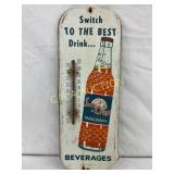 Vintage 6×16 Metal Sun Crest Thermometer Sign