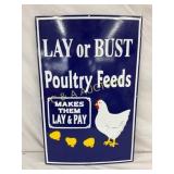 Contemporary 17 x 26 Porcelain Lay or Bust Poultr