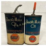 Gulf Ele-Motor Oil Cans: Half Pint /4 oz