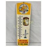 Metal Mountain Village Thermometer Featuring Bull