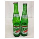 Pair Mountain Dew 10-Ounce Glass Bottles