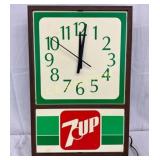 Vintage Plastic 7-Up Clock 12x18