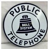 7-Inch Porcelain Bell System Public Telephone Sign