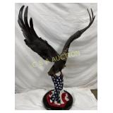 Bronze Eagle Freedom Flight Sculpture with America