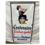 1938 Porcelain Self-Framed Advertising Sign for Bi