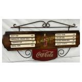 Coca-Cola Wooden Kay Displays Inc. Menu, 36x19