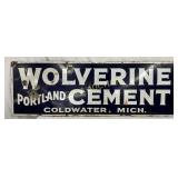 36×12 Porcelain Wolverine Cement Advertising Sign