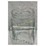 Clear Embossed Planters Glass Jar with Lid, 10 x 9