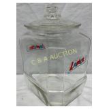 Vintage 7 1/2 x 12 1/2 Glass Lance Jar with Lid an