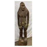 Carved Wooden Bigfoot Sculpture, 7 Feet Tall