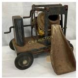 Vintage Toy Metal Concrete Mixer on Wheels