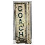 Embossed Metal Early Coach Stop Sign, 8´´ x 20´´