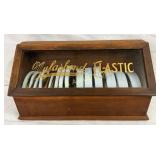 Wooden Store Display Case with Glass Lid and MylaS