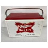 Embossed Miller High Life Metal Cooler with Red Li