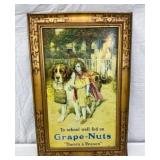 Grape-Nuts Tin Lithograph Advertising Sign Featuri