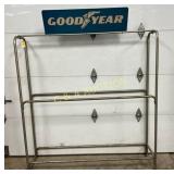 Goodyear Double-Sided Metal Sign Topper on 60" x 7