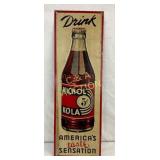 8×24 Embossed Metal Nichol Kola Advertising Sign