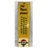 1964 Metal Self-Framed Pepsi Thermometer, 7×28