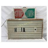 Vintage Metal Stop Look Light-Up Marquee Sign, 30´