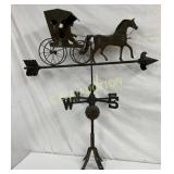 37-Inch Wide Copper Weathervane with Horse and Car