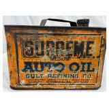 Early 20th Century Supreme Auto Oil One-Gallon Met