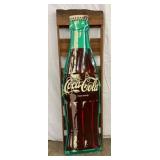 1943 Coca-Cola 6-Foot Bottle Sign with Orig Wooden