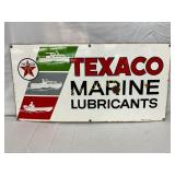 Porcelain Texaco Marine Lubricants Sign w/ Boats