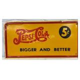 Early Metal Pepsi-Cola 5¢ Sign, 20in x 10in