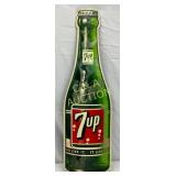 1962 Vertical Die-Cut 7Up Sign 13 x 44 1/2 Inches