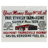 Paul Kennedy Farm & Home Supply Metal Sign, 32×20