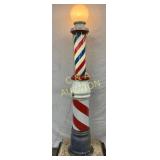 Koken Barber Pole with Porc. Base and Light, 12in