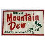 1965 Mt Dew Sign Self Framed Sign w/ Willy, 60in